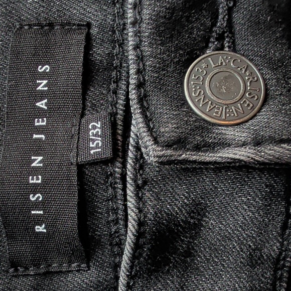 Risen Black Medium Wash High Rise Denim Jeans Size 15 NWT - Picture 4 of 15